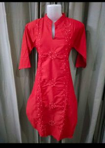 Red Cotton Kurta