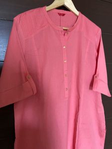 Women’s Coral Pink Pintuck Kurta (18)xxxl