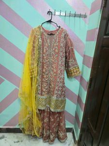 Pastel Heavy Chiffon Sharara Suit