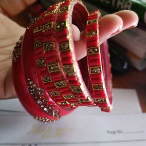 Bangles With Free Pink Nail paint