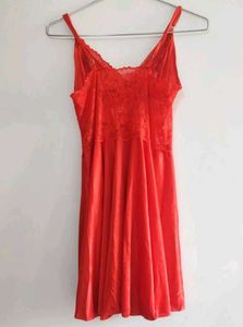 Red Lace Cami Slip Dress