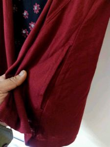 MAX Floral Top with Maroon Shrug