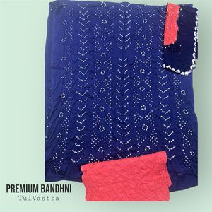 Premium 2-Colour Tie Dye Bandhni Dress Materials