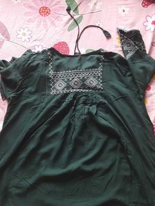 Embroidered Green Top