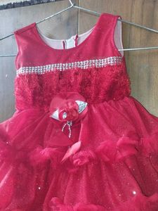 Red Ruffle Party Dress