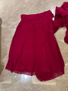 NEW Drape Ruffle Saree, Embroidered Blouse &amp; Belt