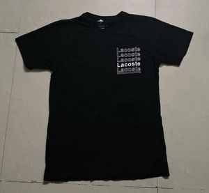 Lacoste Black Back Print T-Shirt - Size L