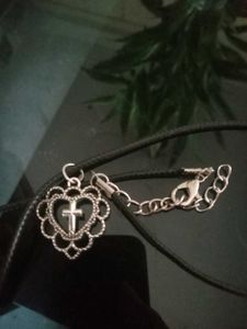 Heart &amp; Cross Pendant Necklace