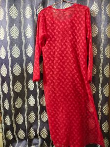 Red chiffon Kurti