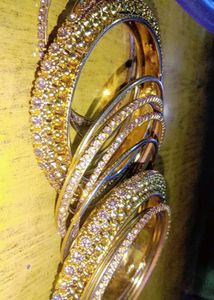 Golden Metal Bangles For Women