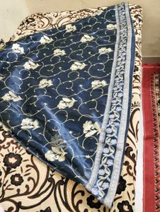Organza Fabric Lehnga Choli Navy Blue 💙