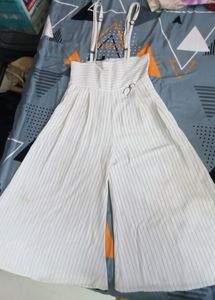 Off White Colour Jumpsuit With Black Top