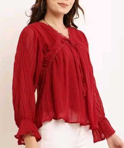 Red Sheer Top