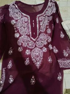 💜 Elegant Purple Chikankari Kurta