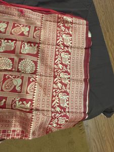 🆕 Silk Blend Red Saree