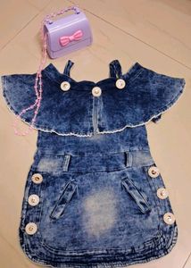Baby Girls Denim Middi Dress