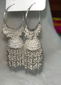 Silver Jhumka Earrings