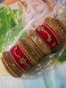 Red and Gold Bridal Chura Set