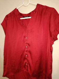 Red Button-Down Top
