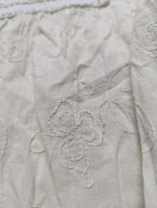 Embroided White A Line Top