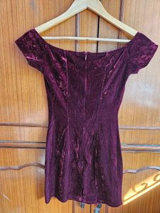Velvet Off Shouler Party Dress