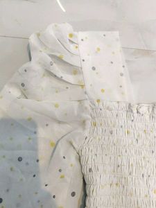 White Starry Peplum Top