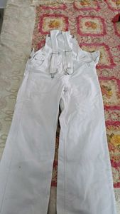 White Denim Overalls