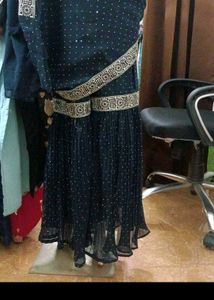 Party Wear Wrap Saree With Sharara