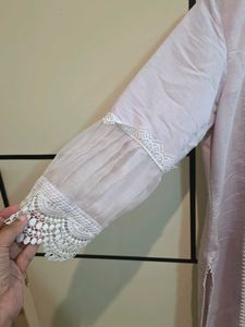 Cotton Organza Lavender Straight Suit Bottom