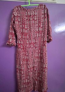 Red Ajrakh Kurti