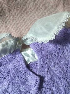 Lavender Knit Sweater w/ Collar