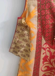 Silk Kurta Set with Embroidery in Multicolour