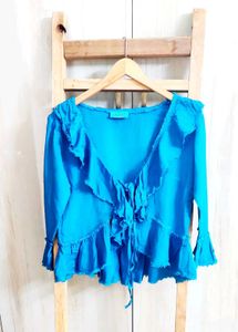 Blue Cotton Top Size-34