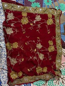 Elegant Maroon Saree