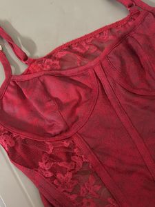 Red Lace Corset Top
