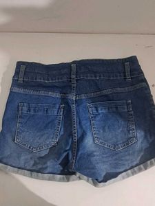 Cuffed Denim Shorts