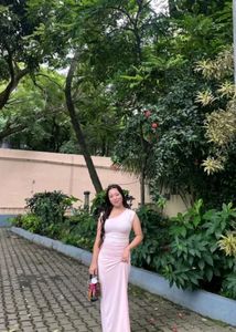 Blush Pink Ruched Maxi Dress