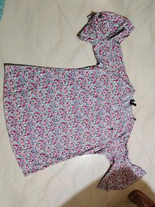 Floral Print Flutter Sleeve Dress