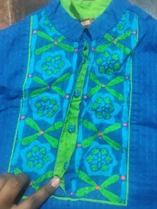 Blue Embroidered Kurta