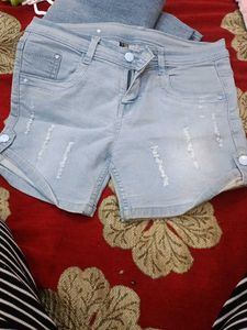 Light Blue Denim Shorts
