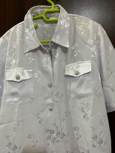 Pretty White Shirt / kurta Style Top For Men Women
