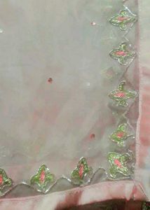 Peach Dupatta With Jewelry Embroidered