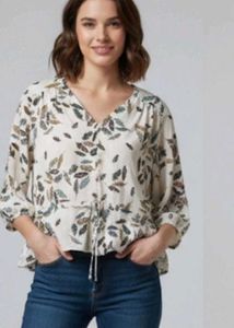 Feather Print Blouse