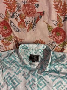Patterned Short Sleeve Button-Down