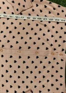 Imported Heart Print Cardigan