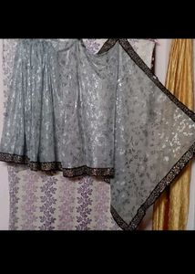 💙 With Grey Beautiful Saree