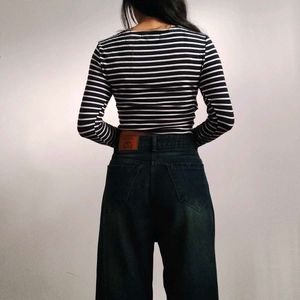 Striped Crop Top For Women