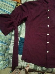 Maroon button up shirt + Freebie