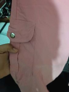Combo Trendy Black Tee And Peach Cargo Pant