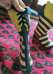 Striped Gum Boots.